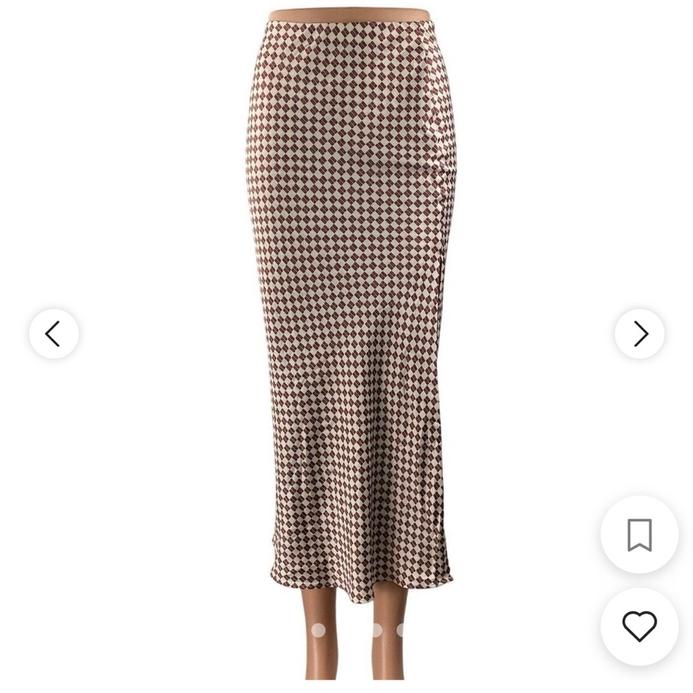 Satin Slit Skirt